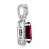 Oval Gemstone and Diamond Halo Pendants