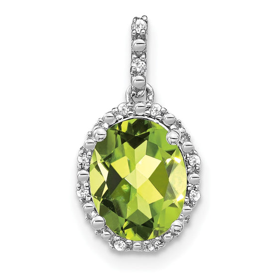 Oval Gemstone and Diamond Halo Pendants