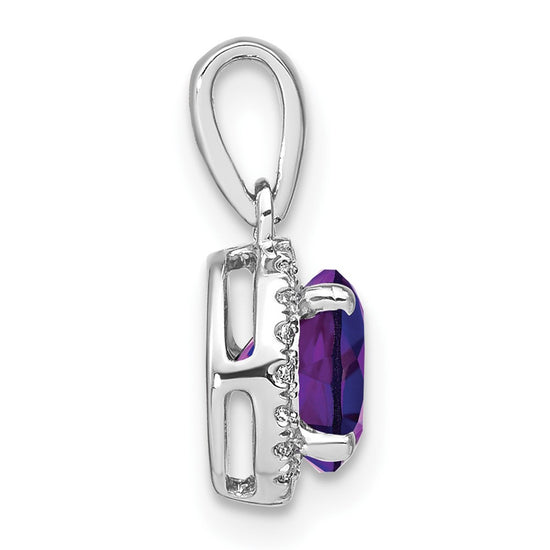 Gemstone and Diamond Halo Pendants
