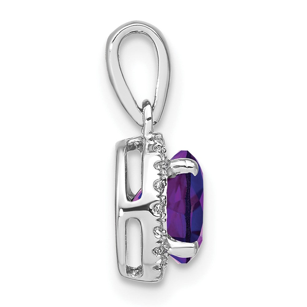 Gemstone and Diamond Halo Pendants