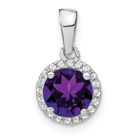 Gemstone and Diamond Halo Pendants