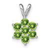 14k White Gold Peridot Floral Pendant
