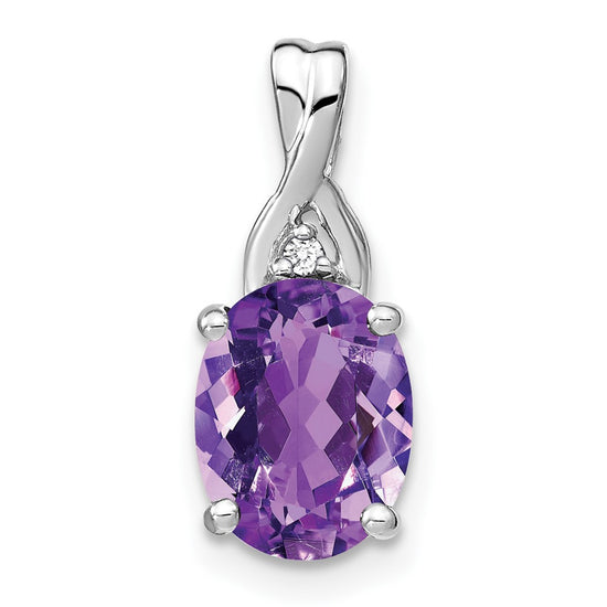 Oval Gemstone & Diamond Pendants