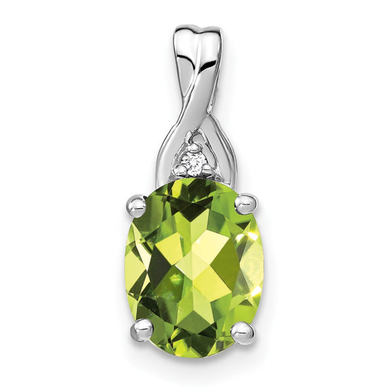 Oval Gemstone & Diamond Pendants