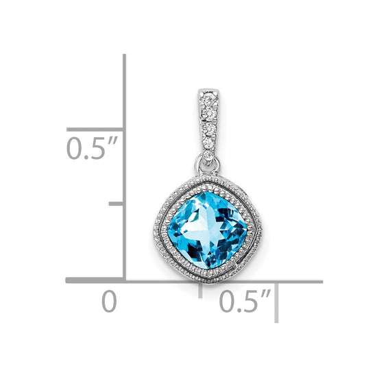 Cushion Gemstone & Diamond Pendants