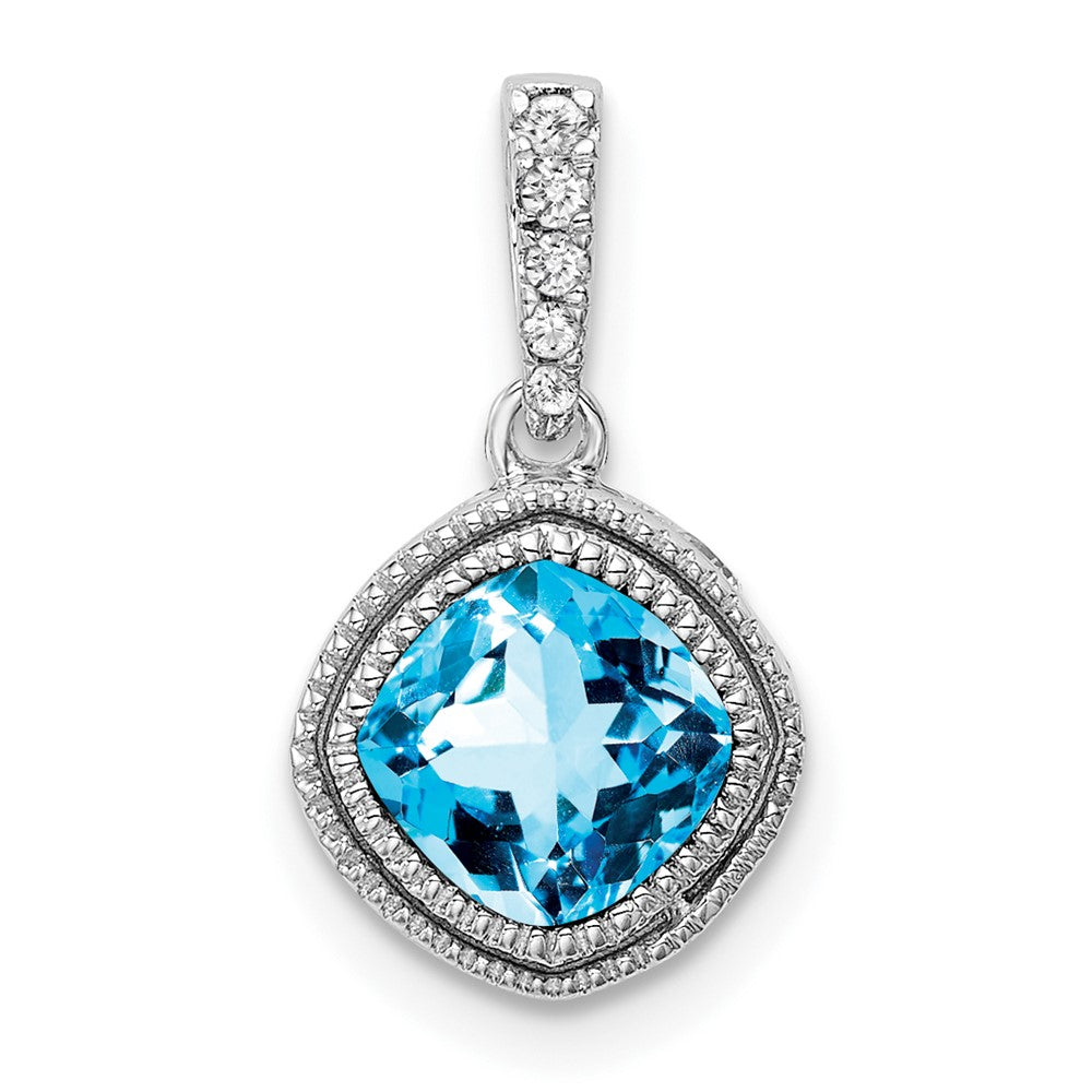 Cushion Gemstone & Diamond Pendants