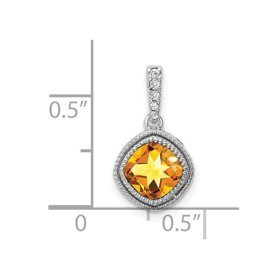 Cushion Gemstone & Diamond Pendants