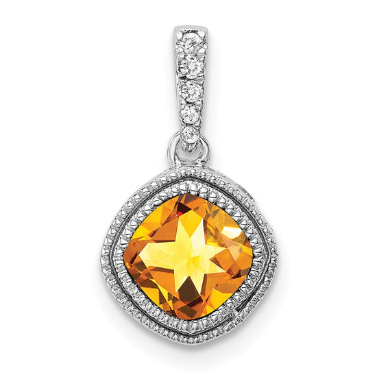 Cushion Gemstone & Diamond Pendants
