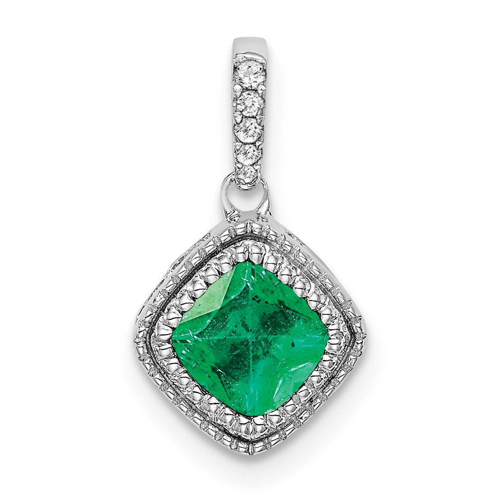 Cushion Gemstone & Diamond Pendants