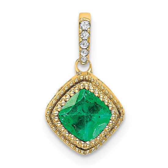 Cushion Gemstone & Diamond Pendants