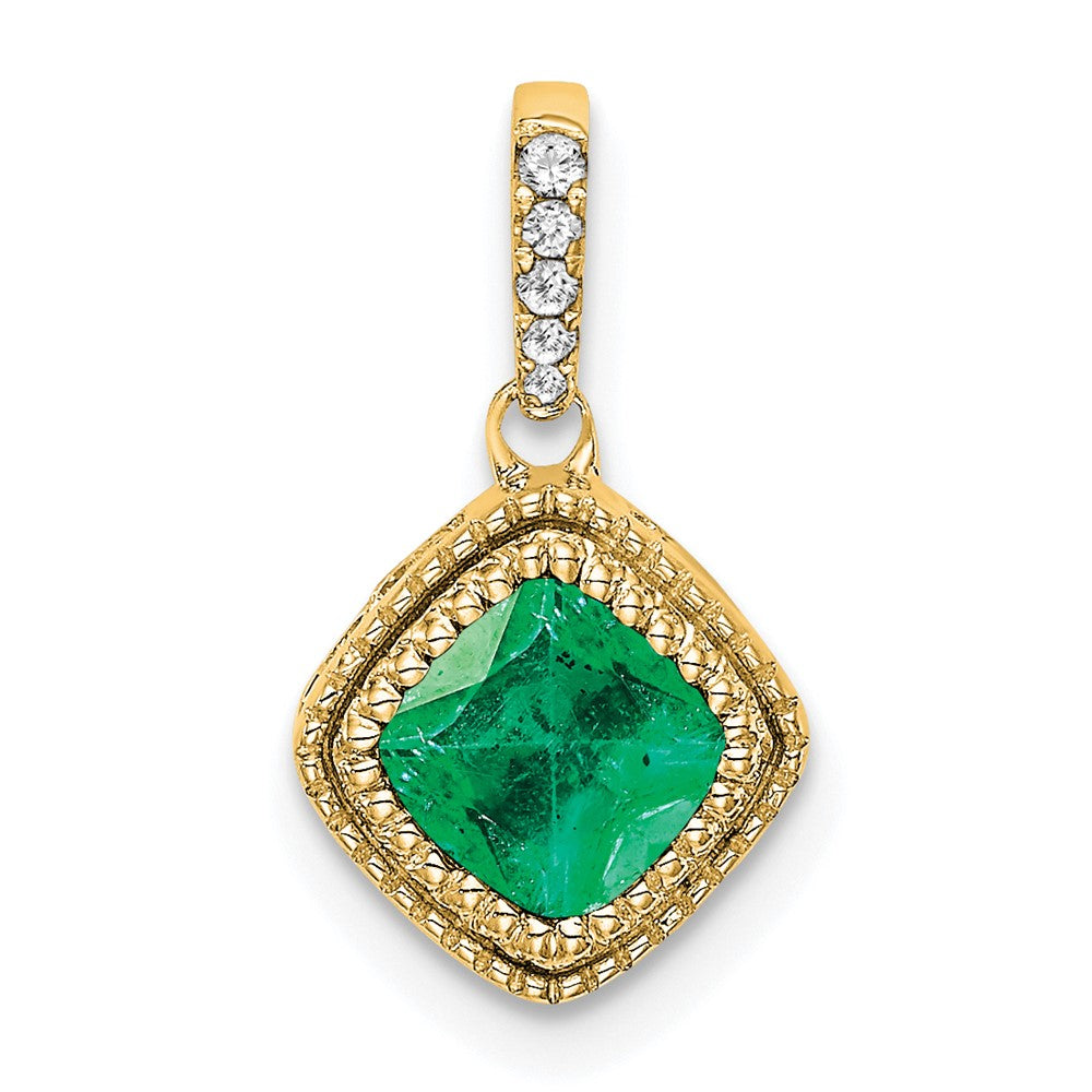 Cushion Gemstone & Diamond Pendants