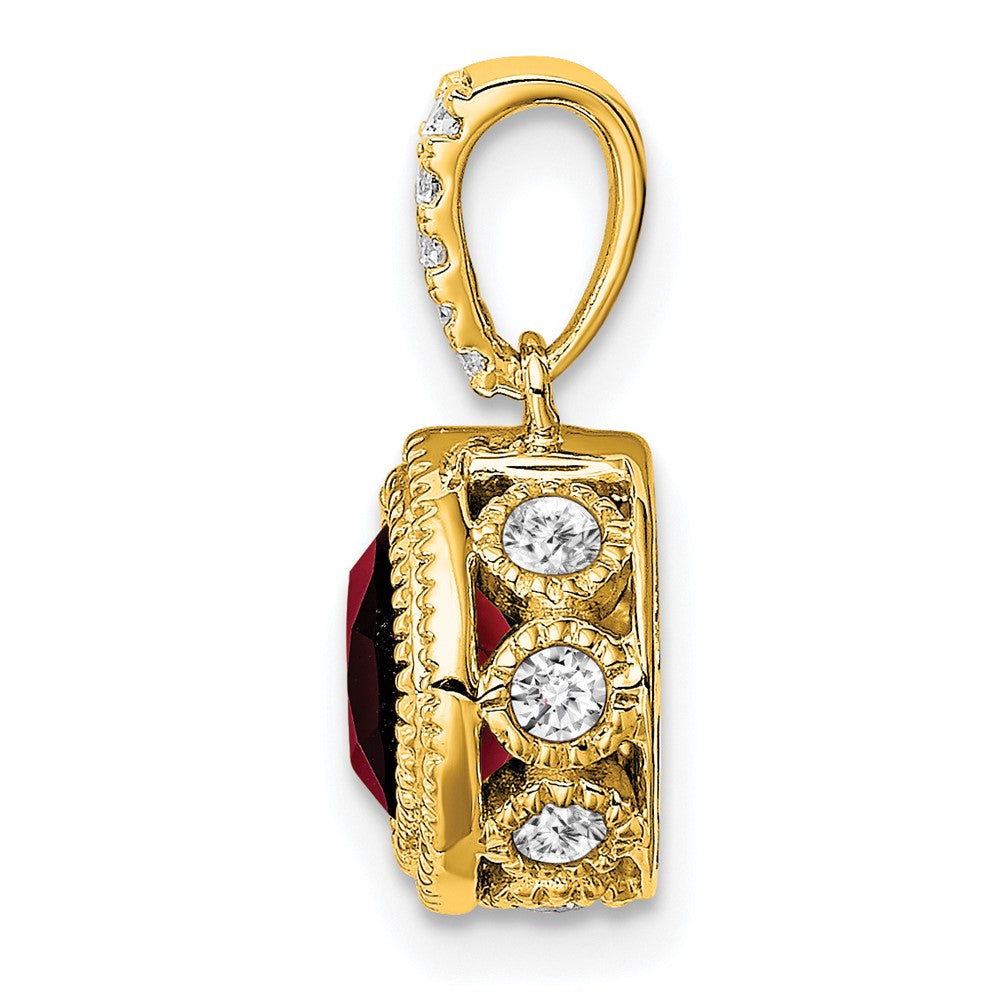 Cushion Gemstone & Diamond Pendants