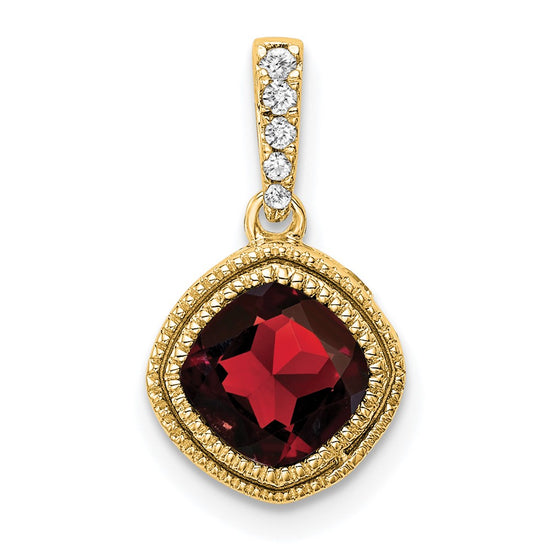 Cushion Gemstone & Diamond Pendants