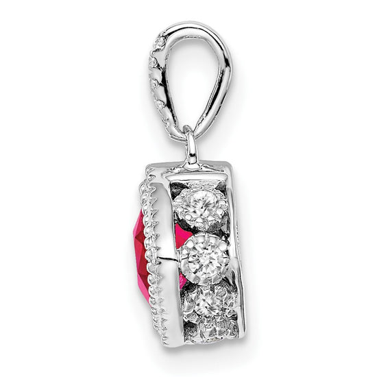 Cushion Gemstone & Diamond Pendants