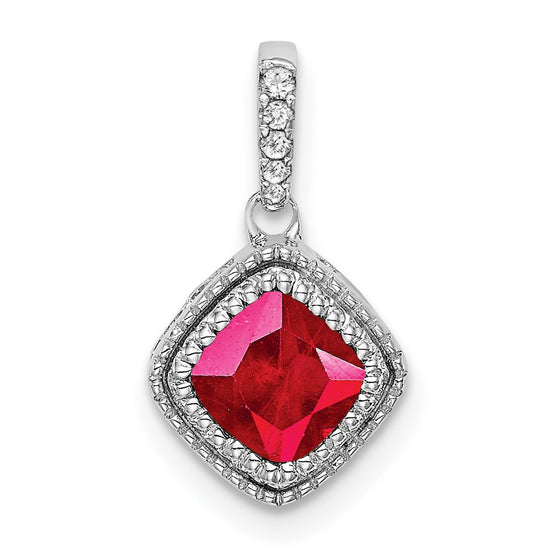 Cushion Gemstone & Diamond Pendants