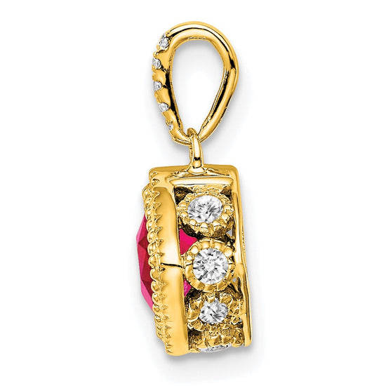 Cushion Gemstone & Diamond Pendants