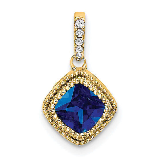 Cushion Gemstone & Diamond Pendants