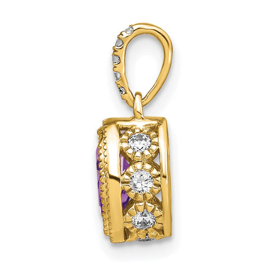 Oval Gemstone & Diamond Pendants
