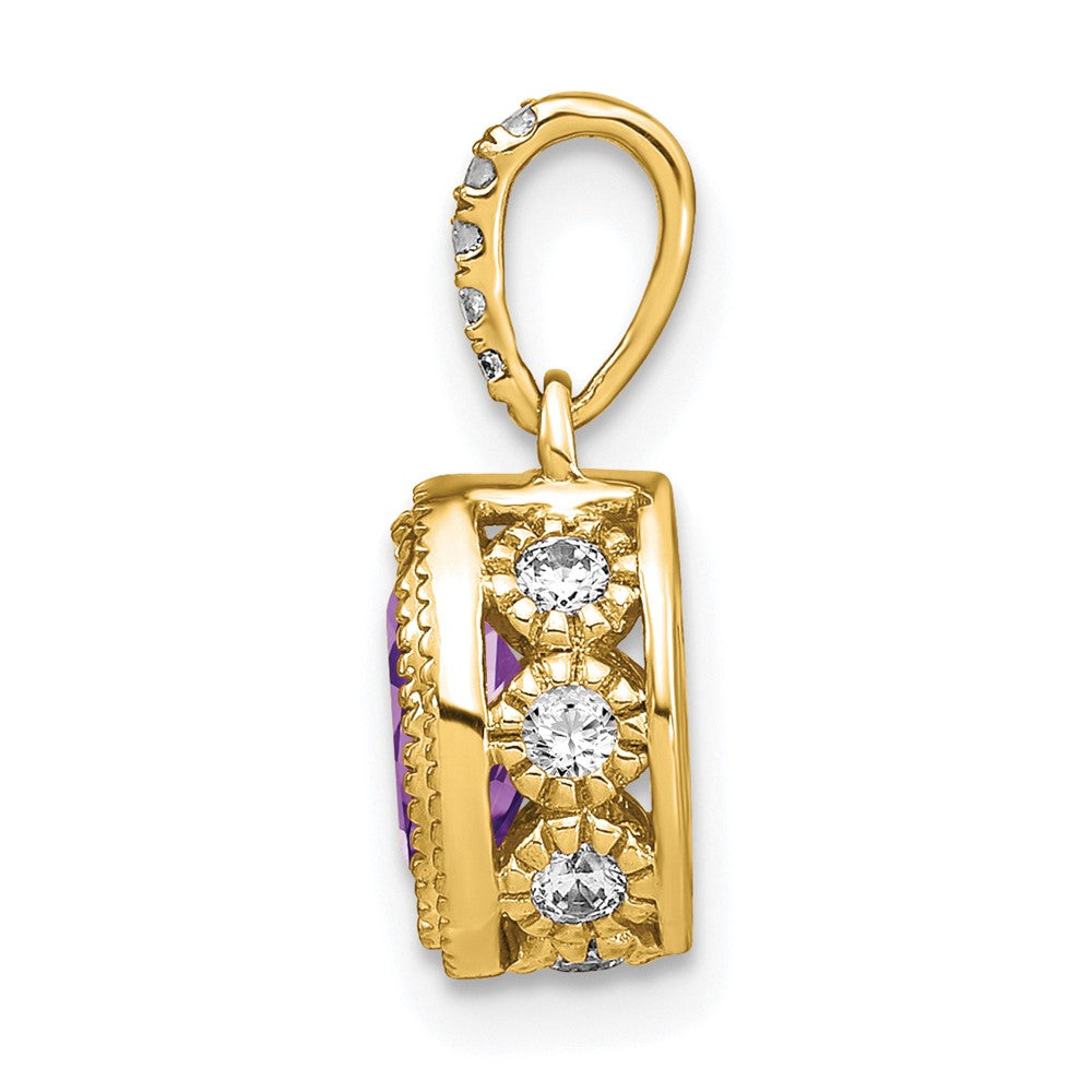 Oval Gemstone & Diamond Pendants