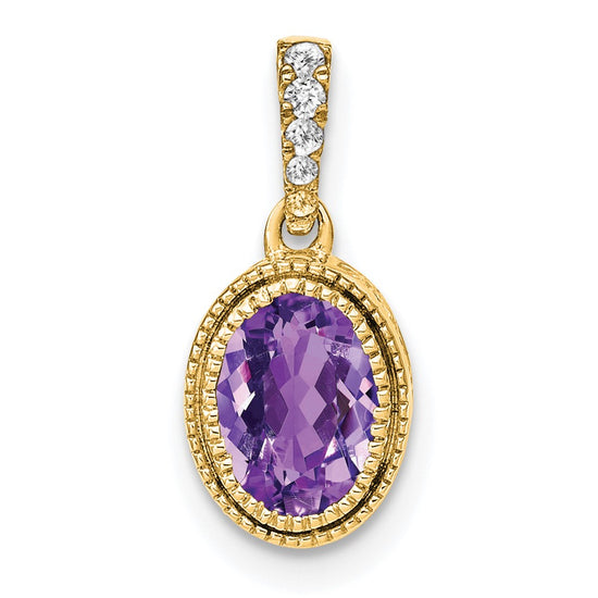 Oval Gemstone & Diamond Pendants