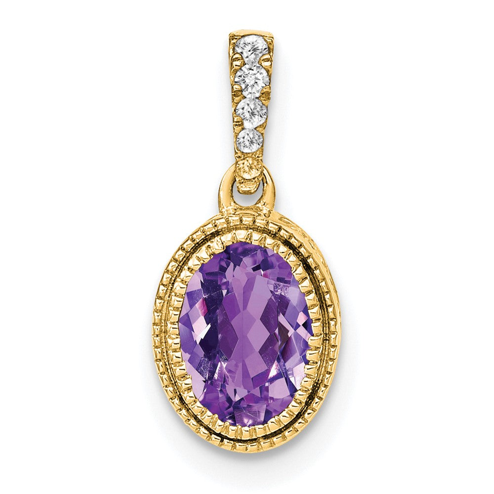 Oval Gemstone & Diamond Pendants