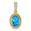 Oval Gemstone & Diamond Pendants