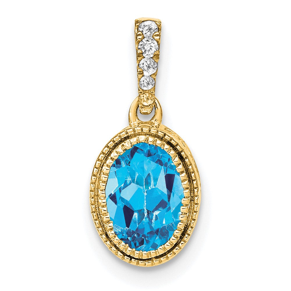 Oval Gemstone & Diamond Pendants