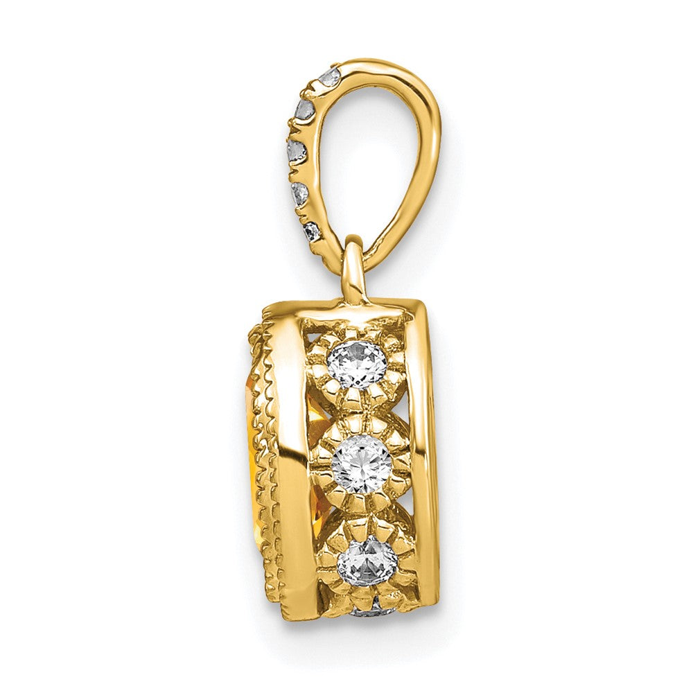 Oval Gemstone & Diamond Pendants