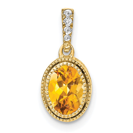 Oval Gemstone & Diamond Pendants