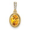 Oval Gemstone & Diamond Pendants