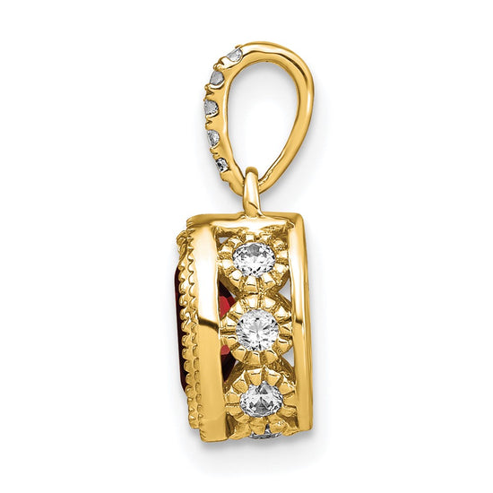 Oval Gemstone & Diamond Pendants