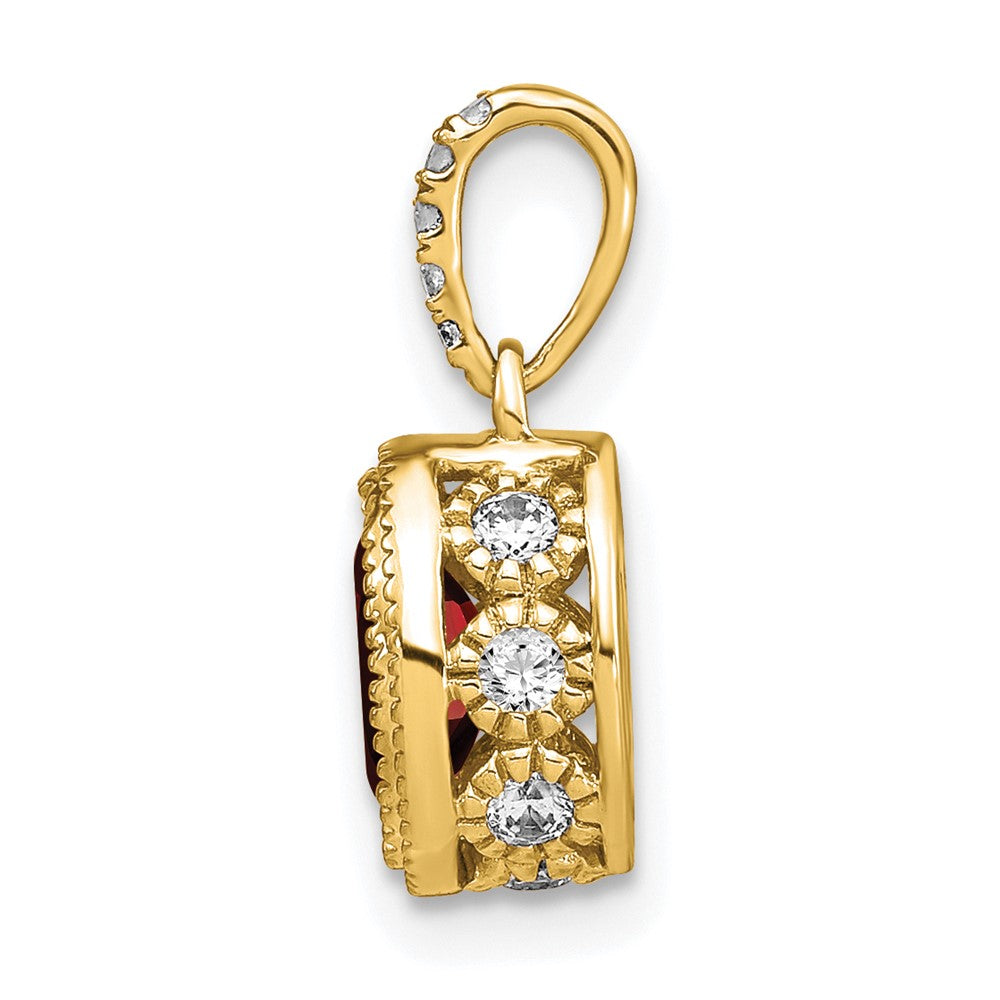 Oval Gemstone & Diamond Pendants