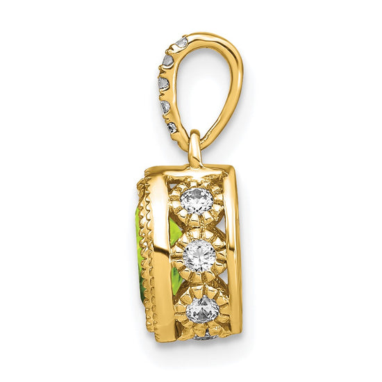 Oval Gemstone & Diamond Pendants