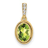 Oval Gemstone & Diamond Pendants