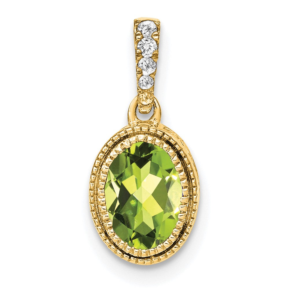 Oval Gemstone & Diamond Pendants