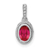Oval Gemstone & Diamond Pendants