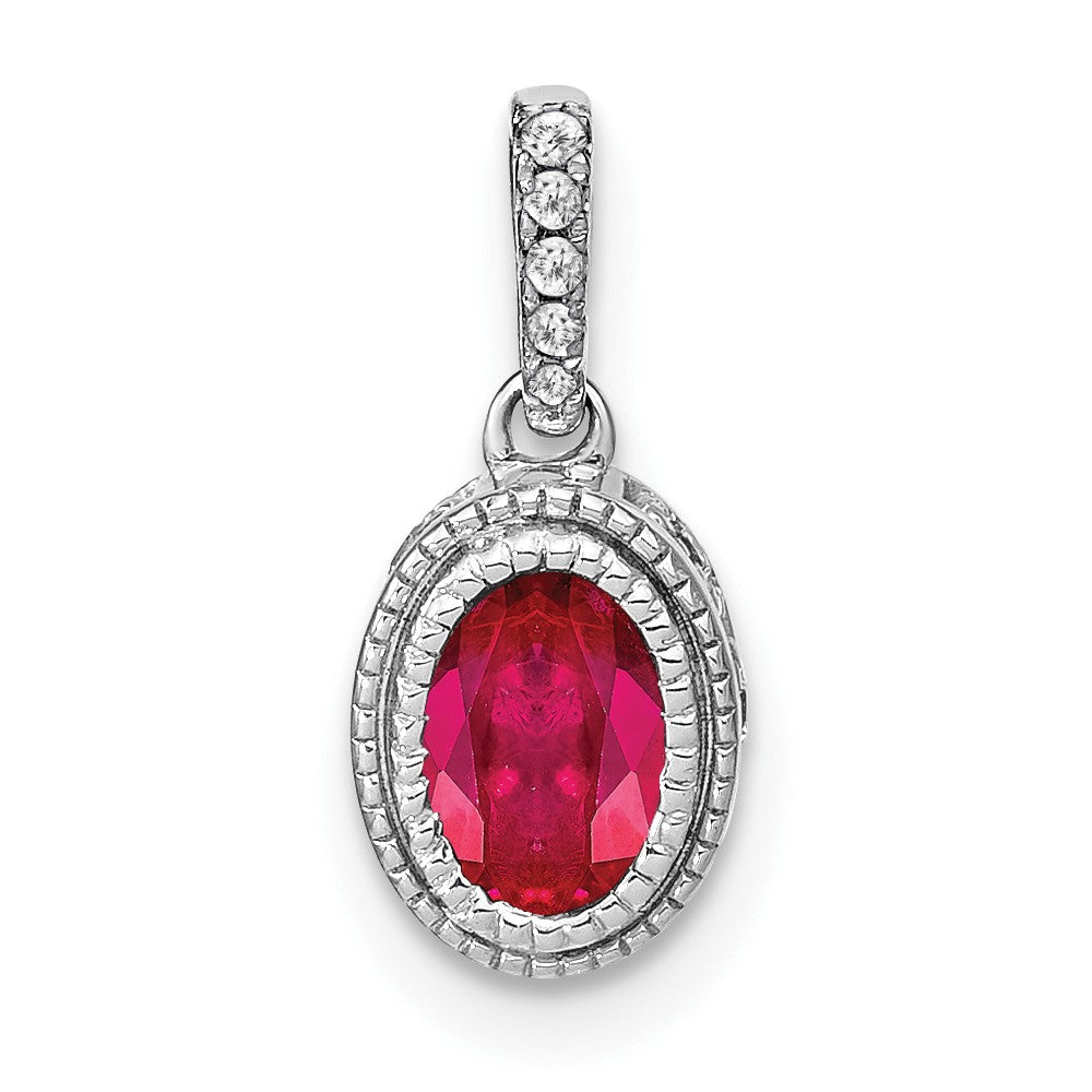 Oval Gemstone & Diamond Pendants