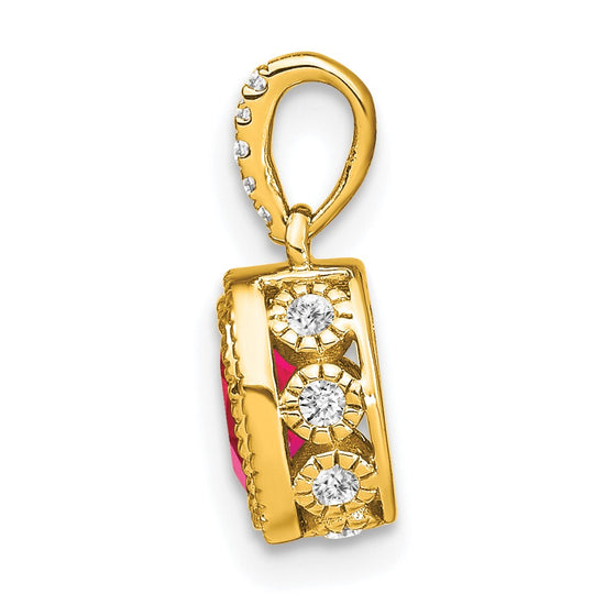 Oval Gemstone & Diamond Pendants