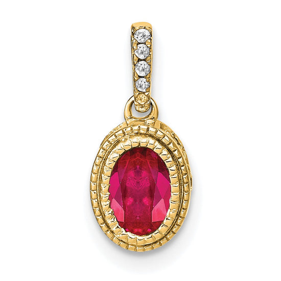 Oval Gemstone & Diamond Pendants