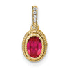 Oval Gemstone & Diamond Pendants