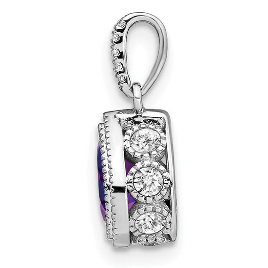 Pear Gemstone & Diamond Pendants