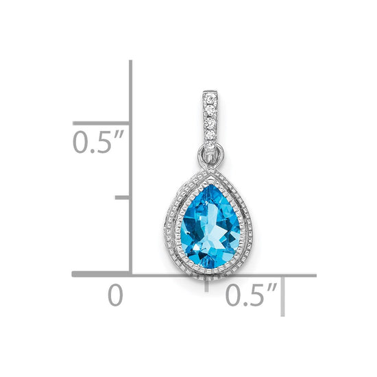 Pear Gemstone & Diamond Pendants