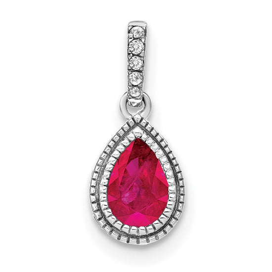 Pear Gemstone & Diamond Pendants