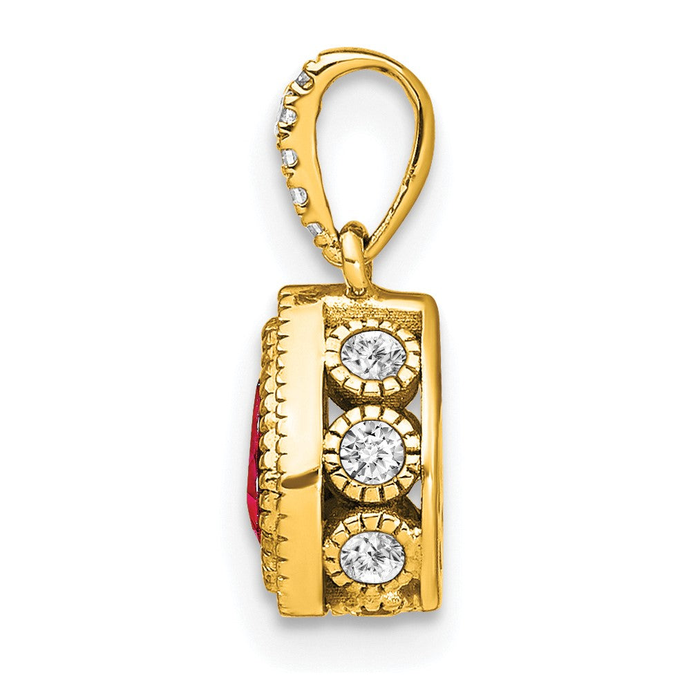 Pear Gemstone & Diamond Pendants