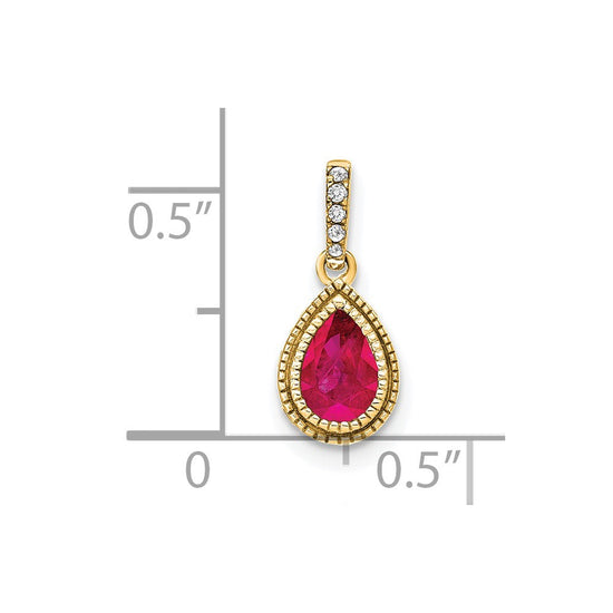 Pear Gemstone & Diamond Pendants