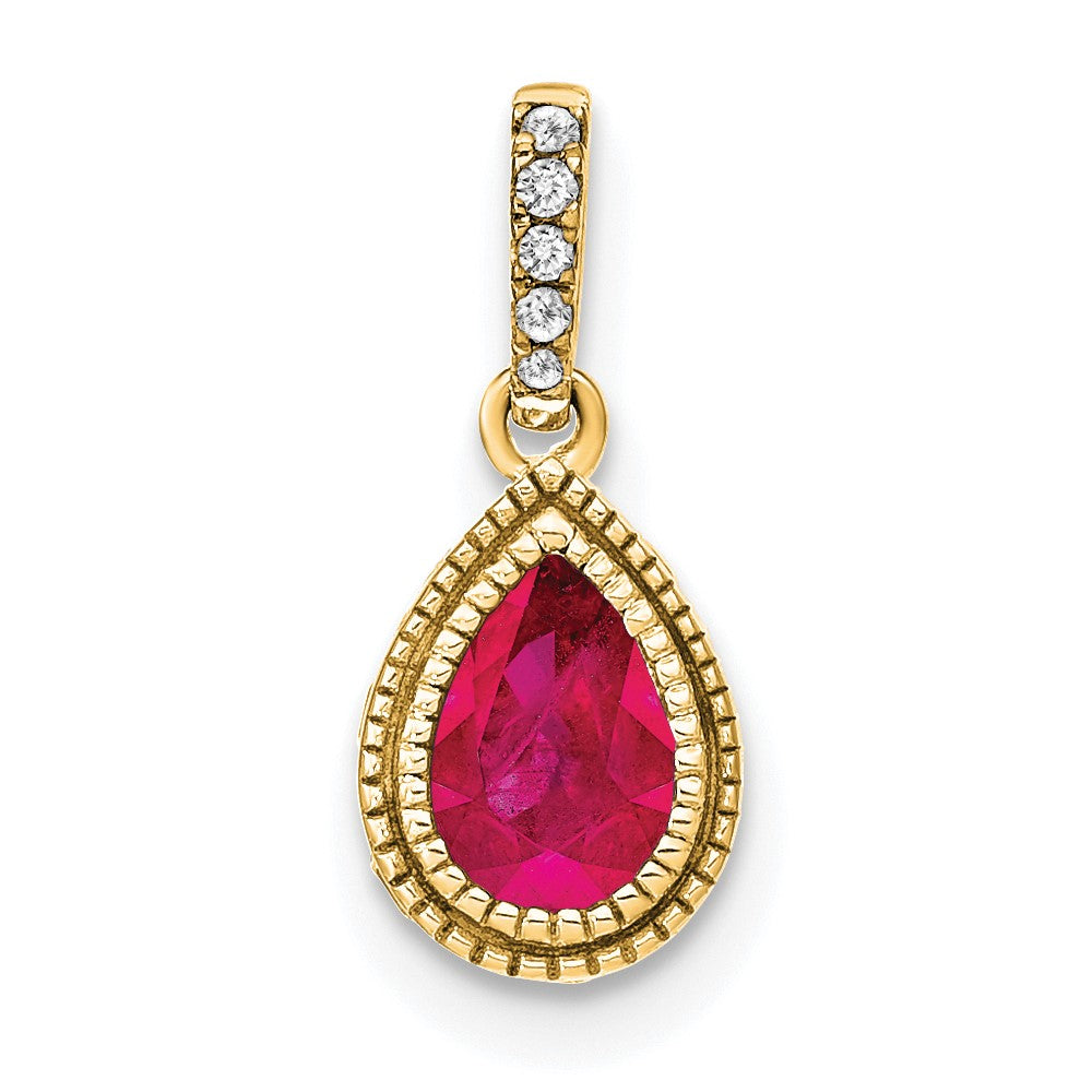 Pear Gemstone & Diamond Pendants