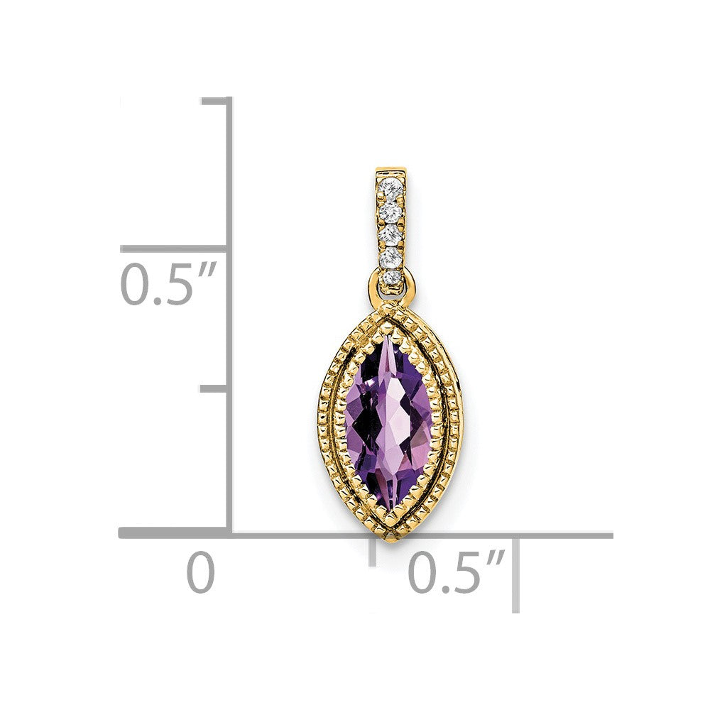 Marquise Gemstone and Diamond Pendants
