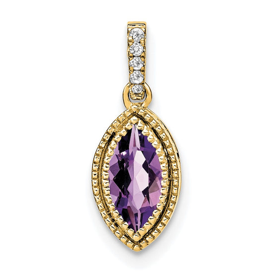 Marquise Gemstone and Diamond Pendants