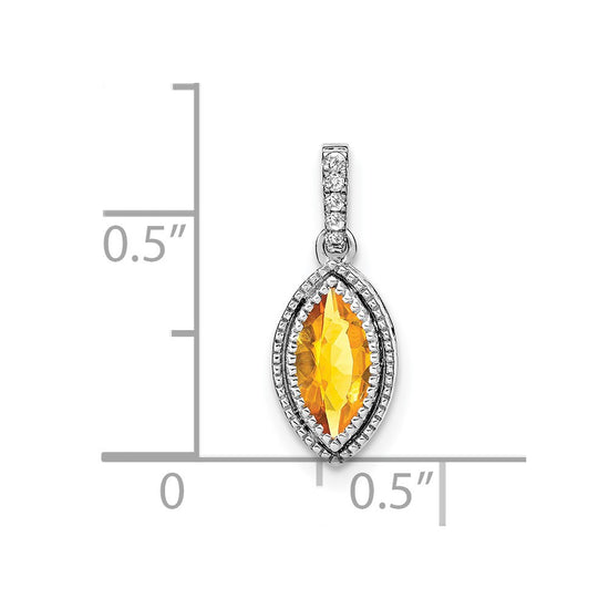 Marquise Gemstone and Diamond Pendants