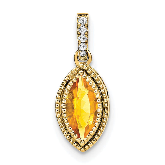 Marquise Gemstone and Diamond Pendants